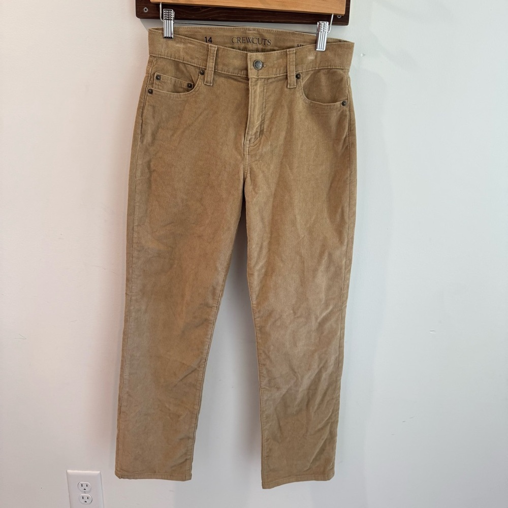 J Crew Crewcuts Classic Stretch Tan‎ Corduroy Trousers Size 14